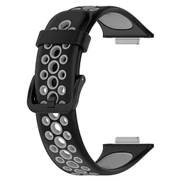 Силіконовий ремінець Primolux Perfor Classic для смарт-годинника Huawei Watch Fit 2- Black Grey - мініатюра 4