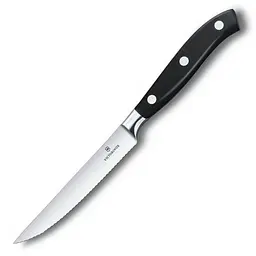 Кухонний ніж Victorinox Grand Maitre Tomato&Steak лезо 12см хвил. з чорн. ручкою у подар.упак.