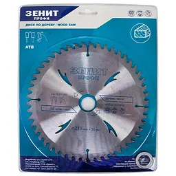 Диск пильний Зеніт "ПРОФІ" пильний по дереву 210x30/25.4/20, ATB 50 (19210350)