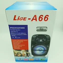Акустична система акумуляторна бездротова Bluetooth колонка 6.5" радіо та мікрофон USB FM 15 Вт Lige A66 - мініатюра 9