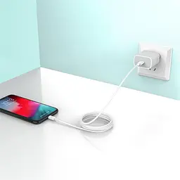 Кабель SkyDolphin S57L USB Type-C - Lightning (M/M), PD 18 W, 1 м, White (USB-000545) - мініатюра 3