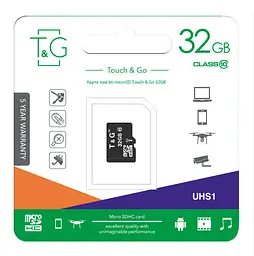 Карта пам'яті MicroSDHC 32GB UHS-I Class 10 T&G (TG-32GBSD10U1-00) - мініатюра 2