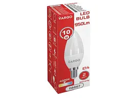 Лампа світлодіодна VARGO 10W E14 C37 4000K 220V (V-118867) - мініатюра 2