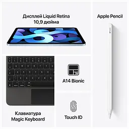 iPad Air 4, 64 ГБ, Wi-Fi, Space Gray (Grade B) Seller Refurbished - мініатюра 3