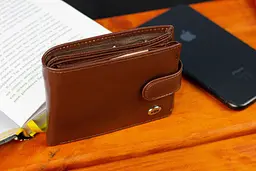 Класичне чоловіче портмоне з натуральної шкіри ST Leather В 102 коричневе 9,5 см - мініатюра 4