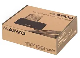 Зовнішня кишеня Maiwo для HDD 2,5"/3,5" SATA через USB 3.0, безгвинтове кріплення, пластик, чорна (K308P) - мініатюра 8