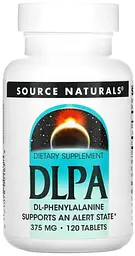 DL-фенілаланін Source Naturals DLPA 375 мг 120 таблеток