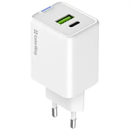 Зарядний пристрій ColorWay C101E GaN Mini 45 Вт PD PPS USB-C + USB-A QC 4.0 білий (CW-CHS060PD-WT) - мініатюра 3