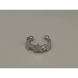 Срібна сережка-кафф на хелікс Зірочки. 9132471Р - мініатюра 2