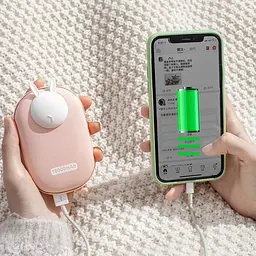 Портативний ЗП Power Bank GXZ-N705 2in1 з обігрівачем для рук 10000 mAh Pink / Rabbit - мініатюра 2