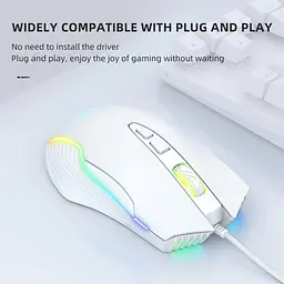 Комп'ютерна мишка Onikuma дротова CW-97 з RGB підсвіткою та 6400 DPI для ПК Білий - мініатюра 4