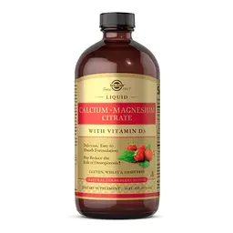 Вітаміни та мінерали Solgar Calcium Magnesium Citrate with Vitamin D3 Liquid, 473 мл - Полуниця