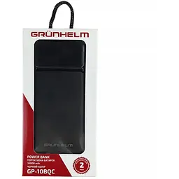 Портативна батарея Grunhelm GP-10BQC Power Bank 10.000 mAh чорна (137527) - мініатюра 5