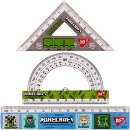 Набір лінійок Yes Minecraft 3 предмети лінійка 15 см (370674) - мініатюра 2