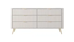 Комод Perfect Home Ланте / Lante з 6 шухлядами і золотими ніжками 6S/163 Беж (PFH-091105) - мініатюра 4