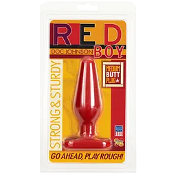 Средняя анальная пробка Doc Johnson Red Boy Medium, 12,5х4 см, красный - миниатюра 3