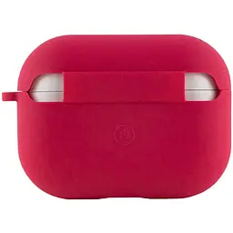 Силіконовий футляр з мікрофіброю для навушників Airpods Pro Червоний / Rose Red - мініатюра 3