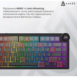 Клавіатура Ajazz AK820 V2 White Peach Switch Black/Grey (AK820-V2-WP-S-BG) [175697] - мініатюра 9