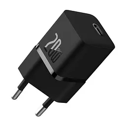 Зарядний пристрій Baseus 1xUSB-C 20W GaN5 black (CCGN050101)