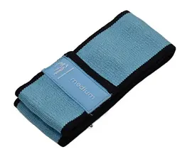 Тканева гумка для фітнесу та спорту PowerPlay 4111 Hip Band M Medium Блакитна (d_76cm) (PP_4111_Blue_M) - мініатюра 6