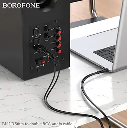 Готовий аудіо кабель miniJack 3,5 Stereo - 2xRCA Borofone BL-11 1,5m - мініатюра 5