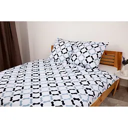 Комплект постільної білизни ТЕП Happy Sleep Duo Modern полуторний білий з синім (2-04008_26627) - мініатюра 2