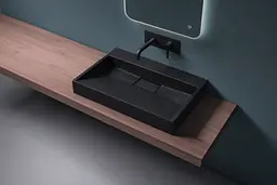 Умивальник VBI Este підвісний без отвору під змішувач 70x46 см black VBI-019912 - мініатюра 6