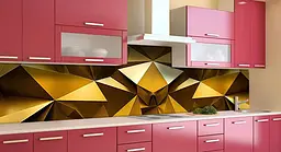 Кухонний фартух Happy Pocket Золотий Вініловий заломлення для кухні 65х250 см Геометрія Жовтий Z183948 - мініатюра 3