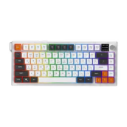 Клавіатура Ajazz AF82 Wireless/Bluetooth/USB UA Gray/White/Orange (AF82-GWO)