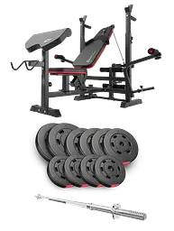 Набір Hop-Sport Premium 59кг з лавою HS-1075 Pro та штангою