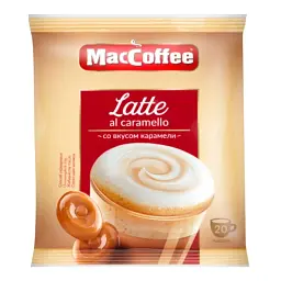 Напій кавовий Maccoffee Latte al caramello з ароматом карамелі 20*22 г