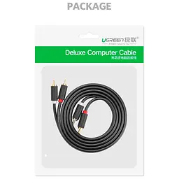Кабель мультимедійний 2xRCA M to 2xRCA M 3.0m AV104 black Ugreen (10519) - мініатюра 5
