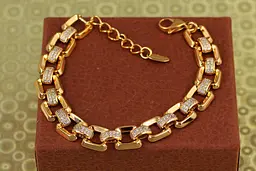 Браслет Xuping Jewelry опуклі квадрати 18 см золотистий