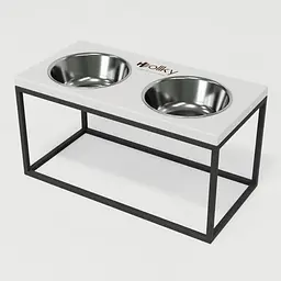 Hollky Base L — миски на підставці для середніх і великих собак (2 × 0,95 л, висота 20 см) - мініатюра 2