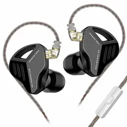 Проводные наушники KZ ZVX з мікрофоном black
