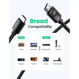 Кабель мультимедійний HDMI M to HDMI M 1.0m V2.0 4K Ugreen (30999) - мініатюра 3