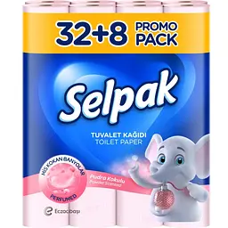 Туалетний папір Selpak Perfumed з ароматом пудровий 32+8 шт.