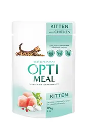 Вологий корм для кошенят Optimeal з куркою в соусі, 85 г
