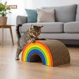 Happet Картонна кігтеточка "SARABI"+Котяча м'ята, 33x21,5x16 см (DK09) - мініатюра 3