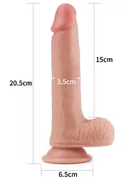 Фалоімітатор - Dual-Layered Silicone Cock 8" Flesh #2 - мініатюра 5