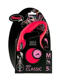 Повідець-рулетка Flexi New Classic M для собак середніх порід трос 5 м до 20 кг червоний - мініатюра 2