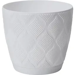 Горщик для квітів Form-Plastic Flow-15 з підставкою 1.75 л білий (5015-011)