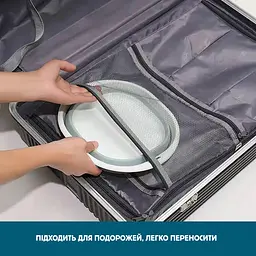 Силіконовий складний господарський таз миска для прання 9 л, Yu Xin Сірий 86805 - мініатюра 10