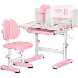Комплект меблів Mealux Panda Pink: стіл + стілець + полиця (BD-28 PN) 