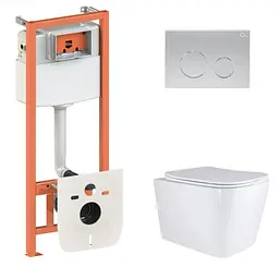 Набір Qtap Nest 4 в 1 підвісний унітаз Tern Ultra Quiet 525x345x360 + комплект інсталяції QT17332303AW47509 - мініатюра 1