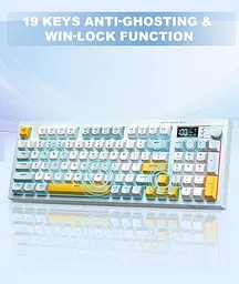 Клавіатура Onikuma ігрова мембранна G-80D бездротова з LED дисплеєм та RGB підсвіткою для ПК і ноутбука білий - мініатюра 3