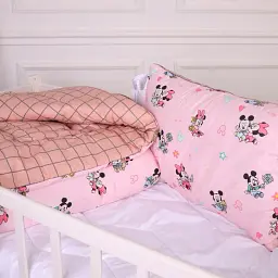 Набір дитячий MirSon зима Kids Time 20-0042 Pink Mikey Mouse 110x140 см EcoSilk: ковдра з подушкою (2200009666186) - мініатюра 2