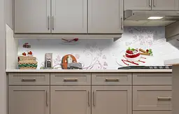 Вініловий кухонний фартух Happy Pocket Полуничне тістечко наклейка для кухні абстракція Їжа Рожевий Z181751 - мініатюра 4