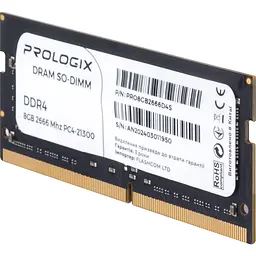 Модуль пам'яті ProLogix DDR4 8GB SO-DIMM 2666MHz (PRO8GB2666D4S) - мініатюра 3
