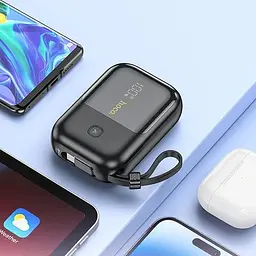 Павербанк Hoco Q20 Fountain 22.5W+PD22W 10000 mAh Black - мініатюра 5